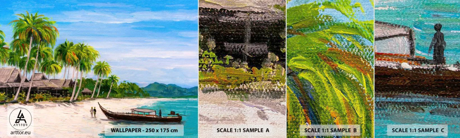 Fotótapéta Minta Premium Canvas - Egy egzotikus álom - Strand, Egzotika, pálmafák - 100x30 cm