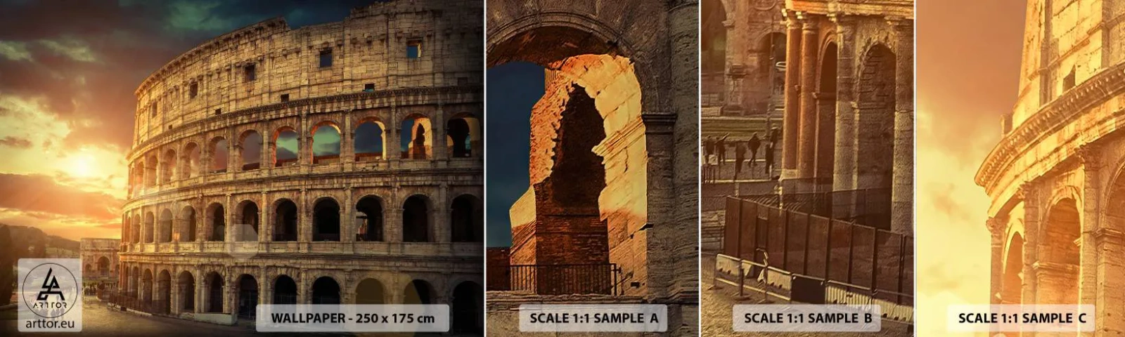 Fotótapéta Minta Öntapadós Deluxe Sticker - Kolosszális benyomás - Kolosszeum, Róma, Építészet - 100x30 cm