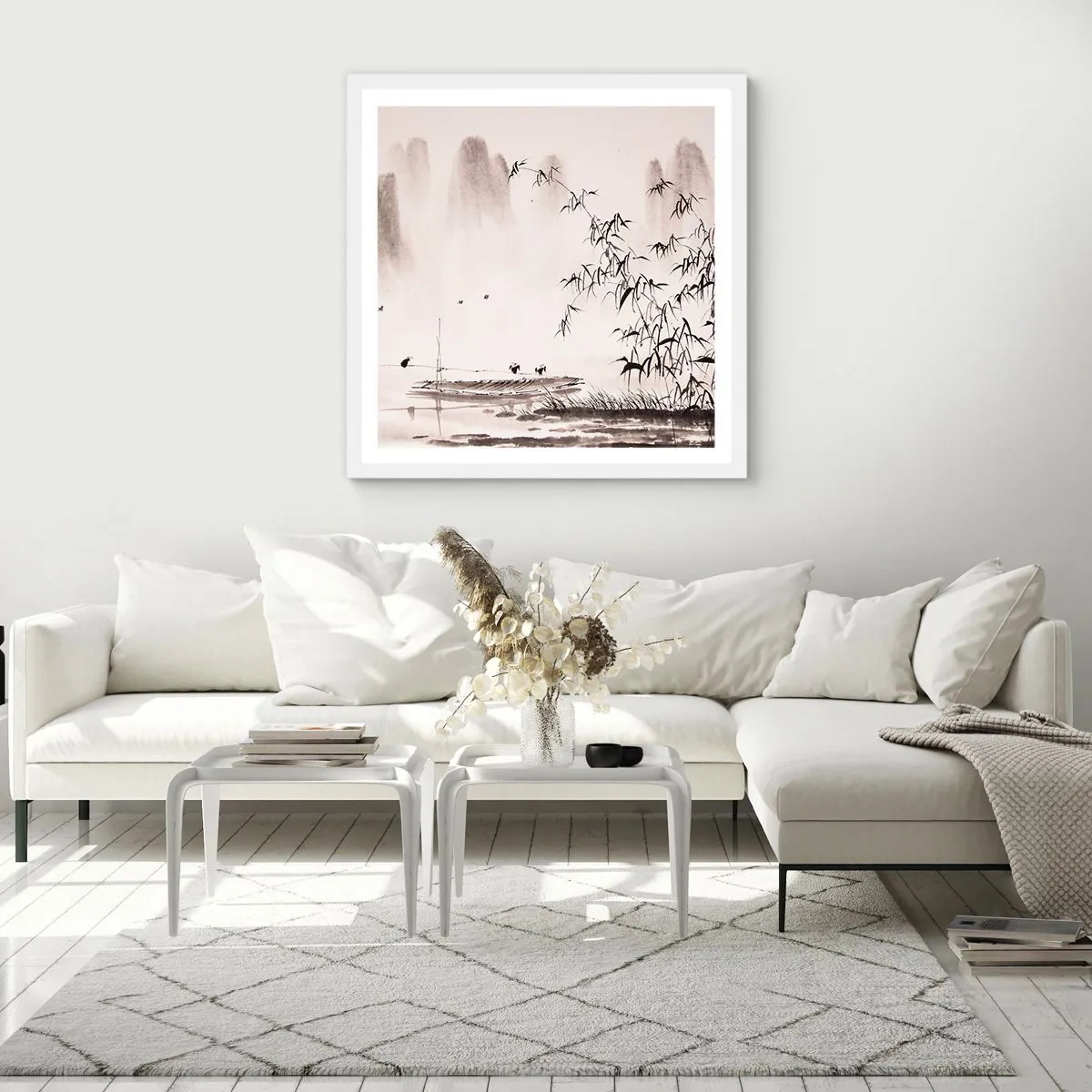 Poszter fekete keretben - A rizsföldek csendje - 60x60 cm