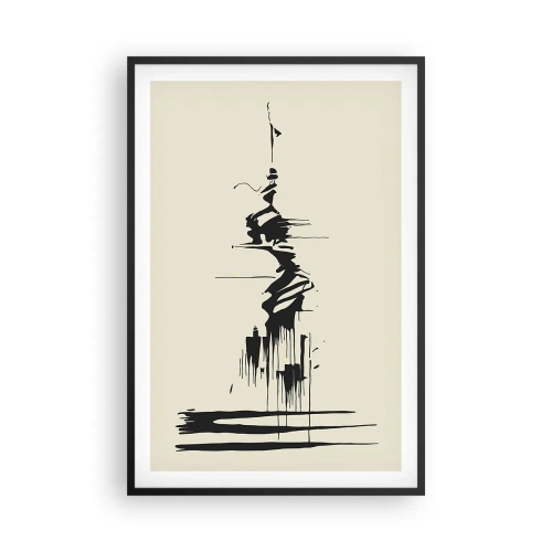 Poszter fehér keretben - Sietős absztrakció - 61x91 cm