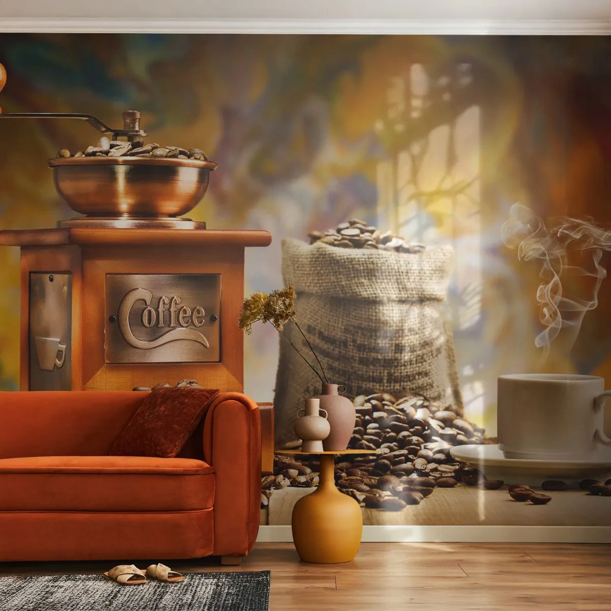 Fotótapéta Premium Canvas - A szemek ropogása, a daráló csörgése - Gasztronómia, Kávé, Kávédaráló - 450x315 cm