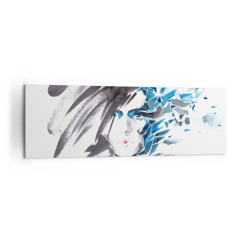 Vászonkép - Érzéki portré szürkében és kékben - 160x50 cm