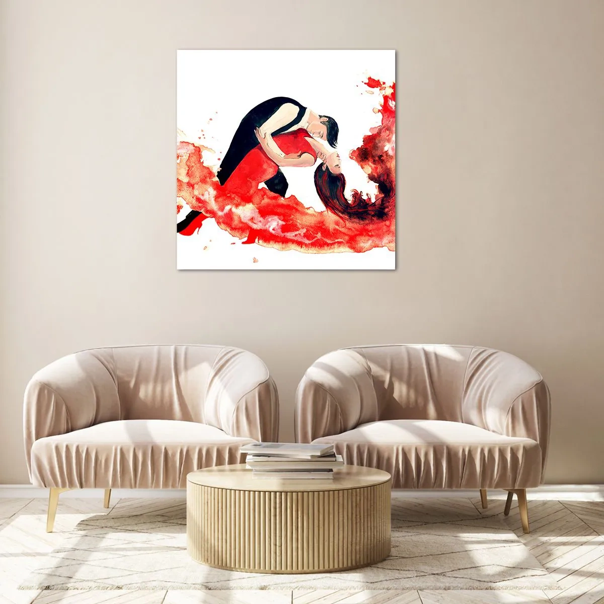 Üveg kép - Tango – érzéki hullám - 50x50 cm