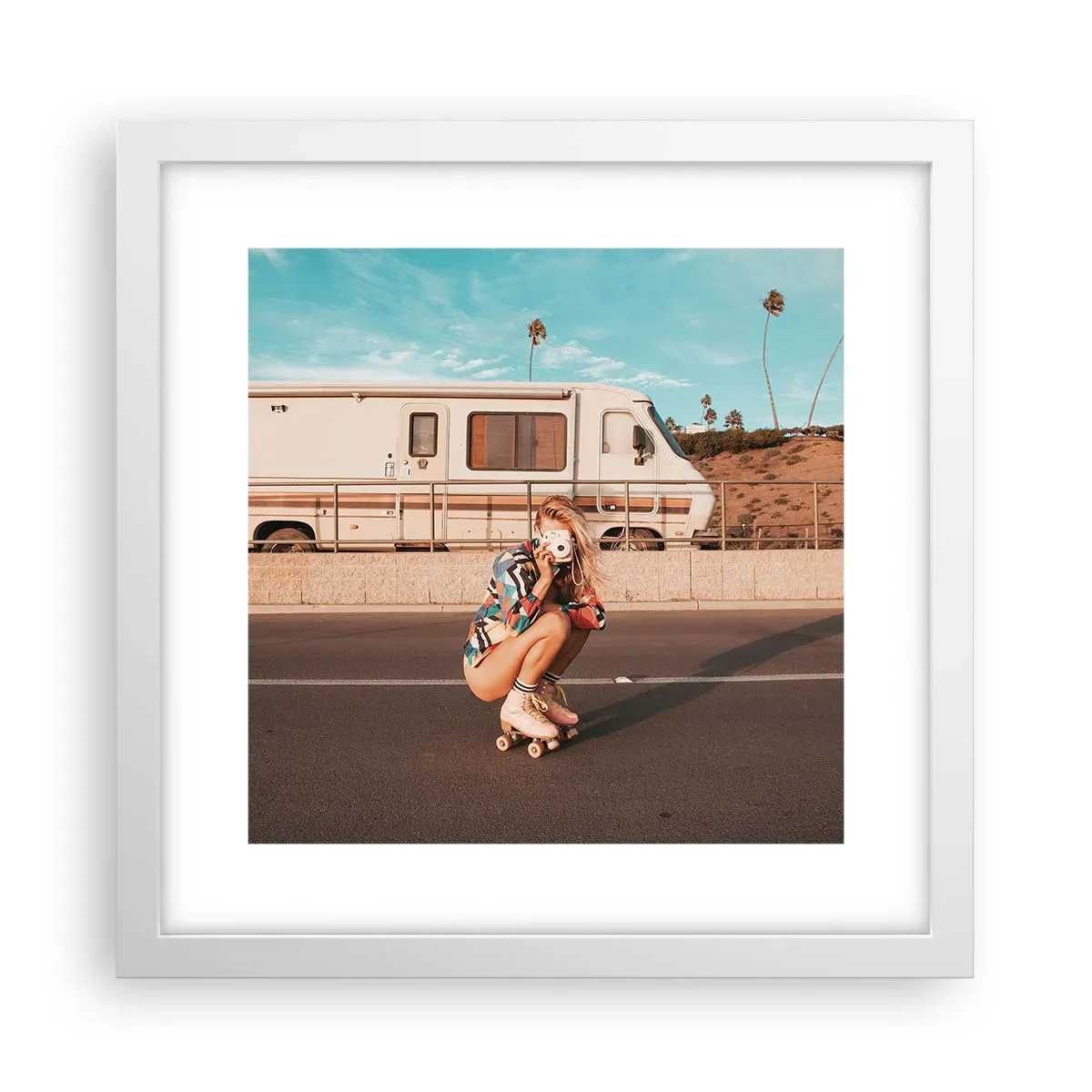 Poszter fekete keretben - Mosolyt kérek! - 30x30 cm