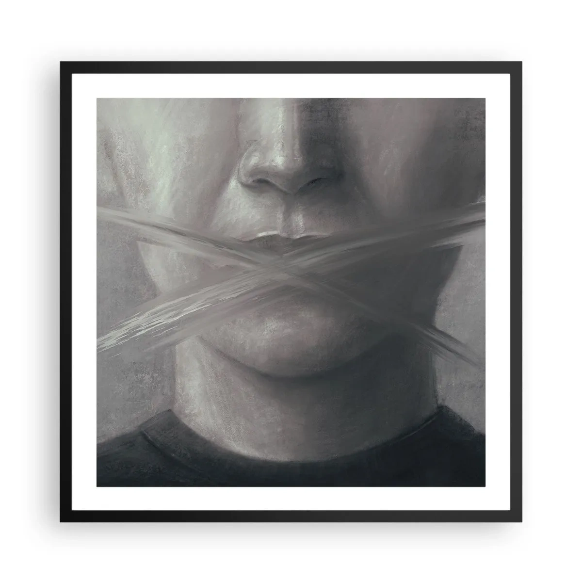 Poszter fehér keretben - Szó nélkül - 60x60 cm