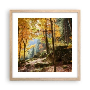 Poszter világos tölgy keretben - Itt az ideje a pihenésnek - 40x40 cm