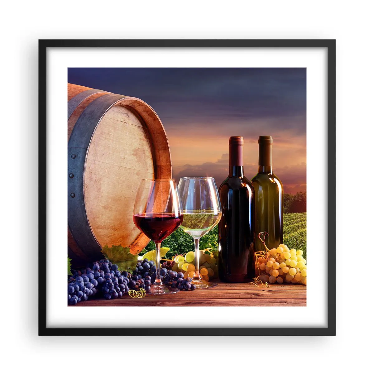 Poszter fehér keretben - Az életnek itt íze van - 50x50 cm