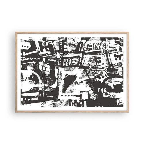 Poszter világos tölgy keretben - Rend vagy káosz? - 100x70 cm
