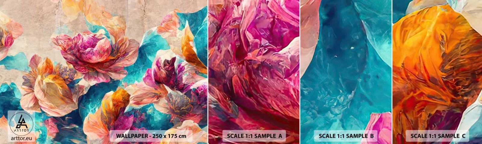 Fotótapéta Minta Standard Eco - Egy csokor színes pompája - Virágok, Pasztell, Darab - 100x30 cm