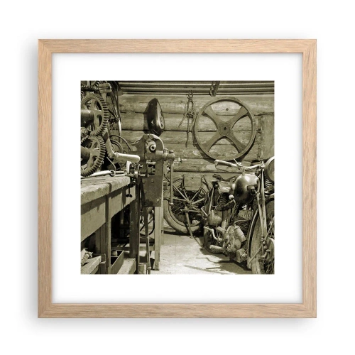 Poszter világos tölgy keretben - Władek bácsi fészerében - 30x30 cm