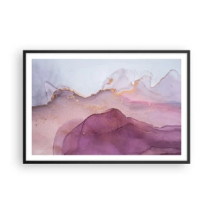 Poszter fehér keretben - Lila és orgonaszínű hullámok - 91x61 cm