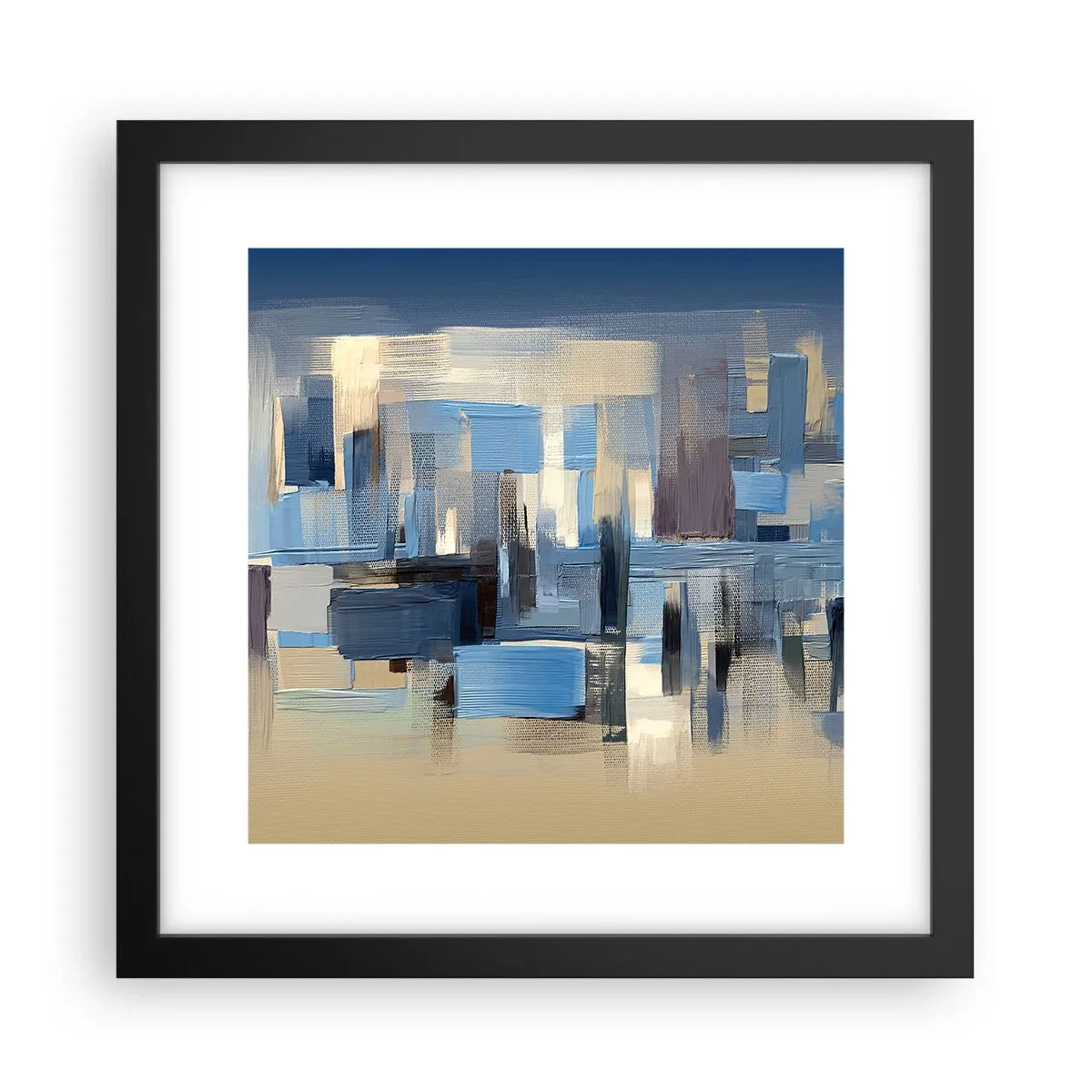 Poszter fehér keretben - Kék építmény - 30x30 cm
