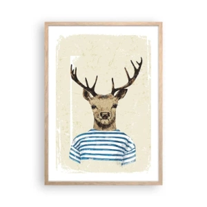 Poszter világos tölgy keretben - Mert szeretem a csíkos pólókat! - 50x70 cm