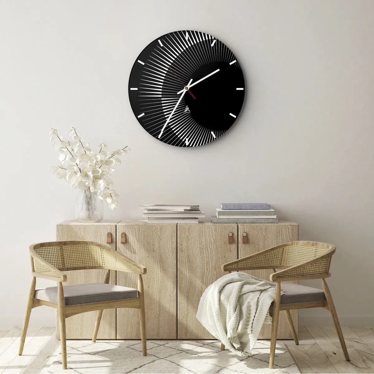 Falióra, Óra - Fekete Nap - 40x40 cm