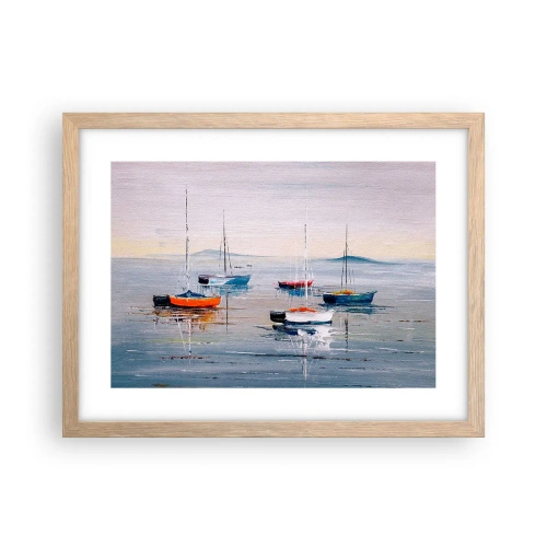 Poszter világos tölgy keretben - Jól megérdemelt pihenés - 40x30 cm