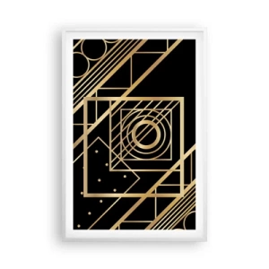 Poszter fekete keretben - Arany geometria - 61x91 cm