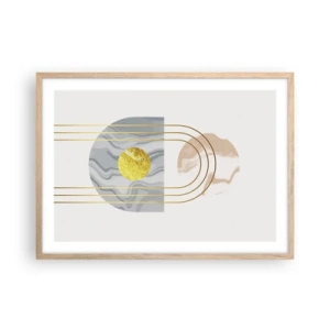 Poszter világos tölgy keretben - Fényerő és ragyogás - 70x50 cm