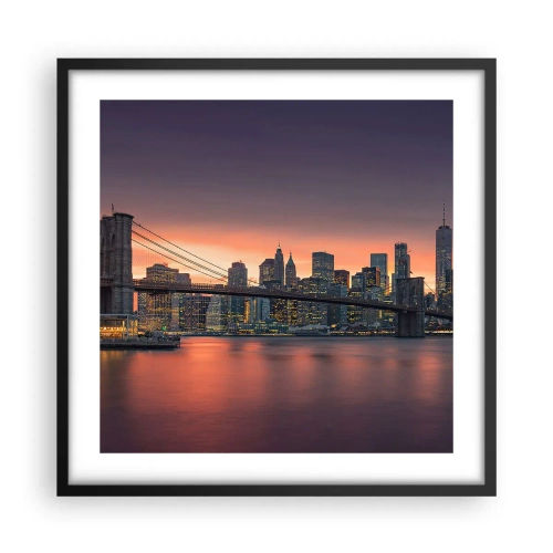 Poszter fehér keretben - Lila csendbe merülve - 50x50 cm