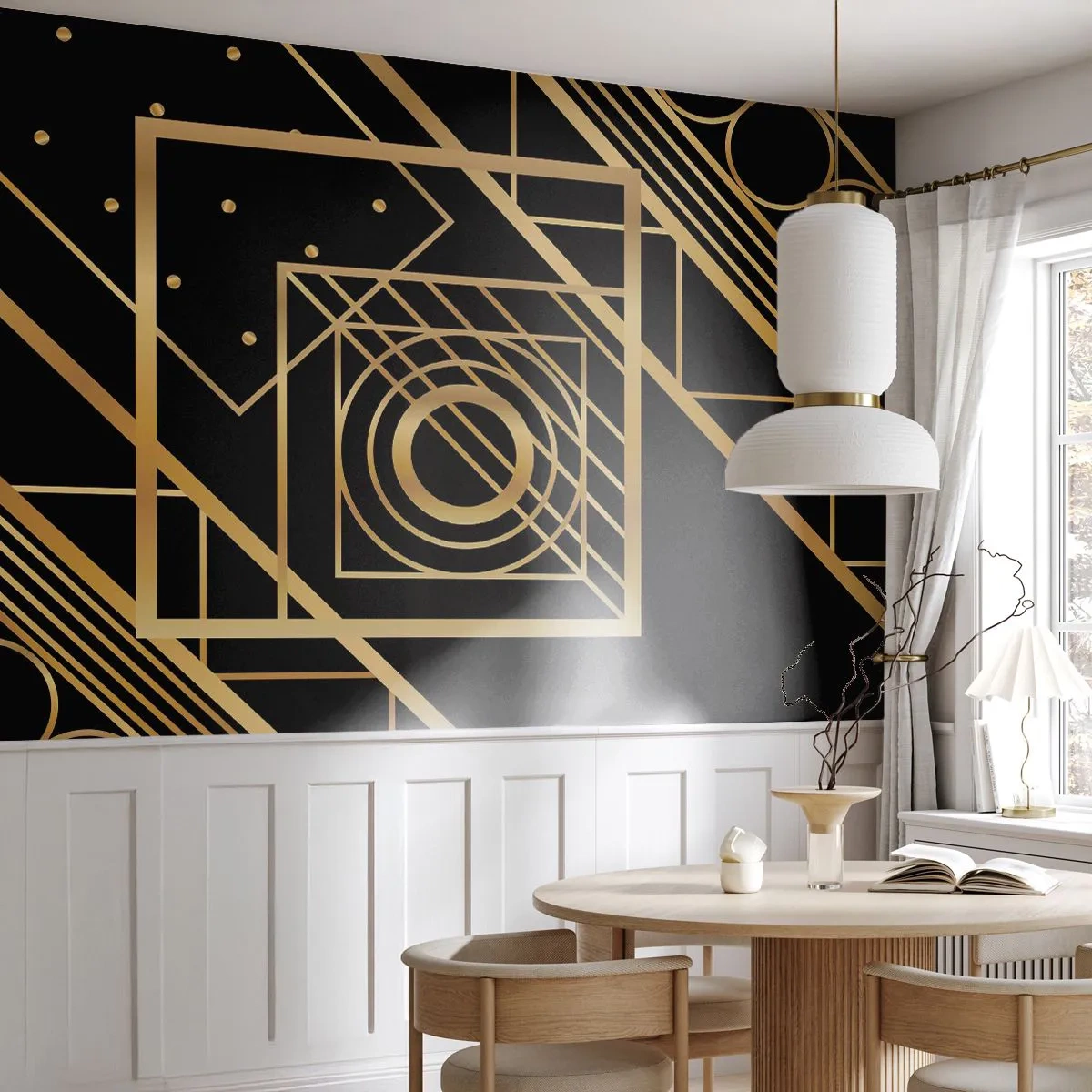 Fotótapéta Premium Sand - Arany geometria - Absztrakció, Darab, Grafika - 100x70 cm