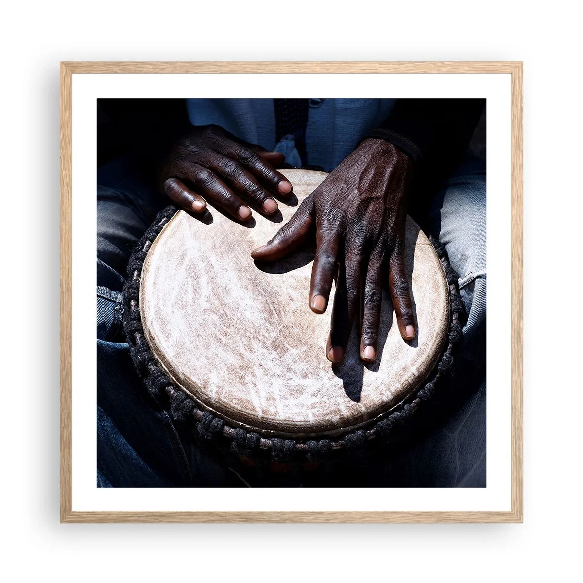 Poszter világos tölgy keretben - Élj a saját ritmusodban - 60x60 cm