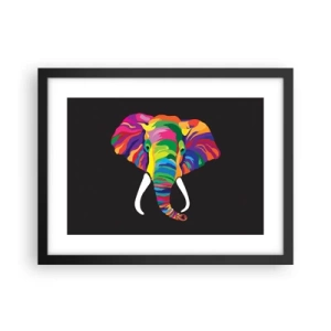 Poszter fehér keretben - Az elefánt, aki szeretett a szivárványban fürödni - 40x30 cm