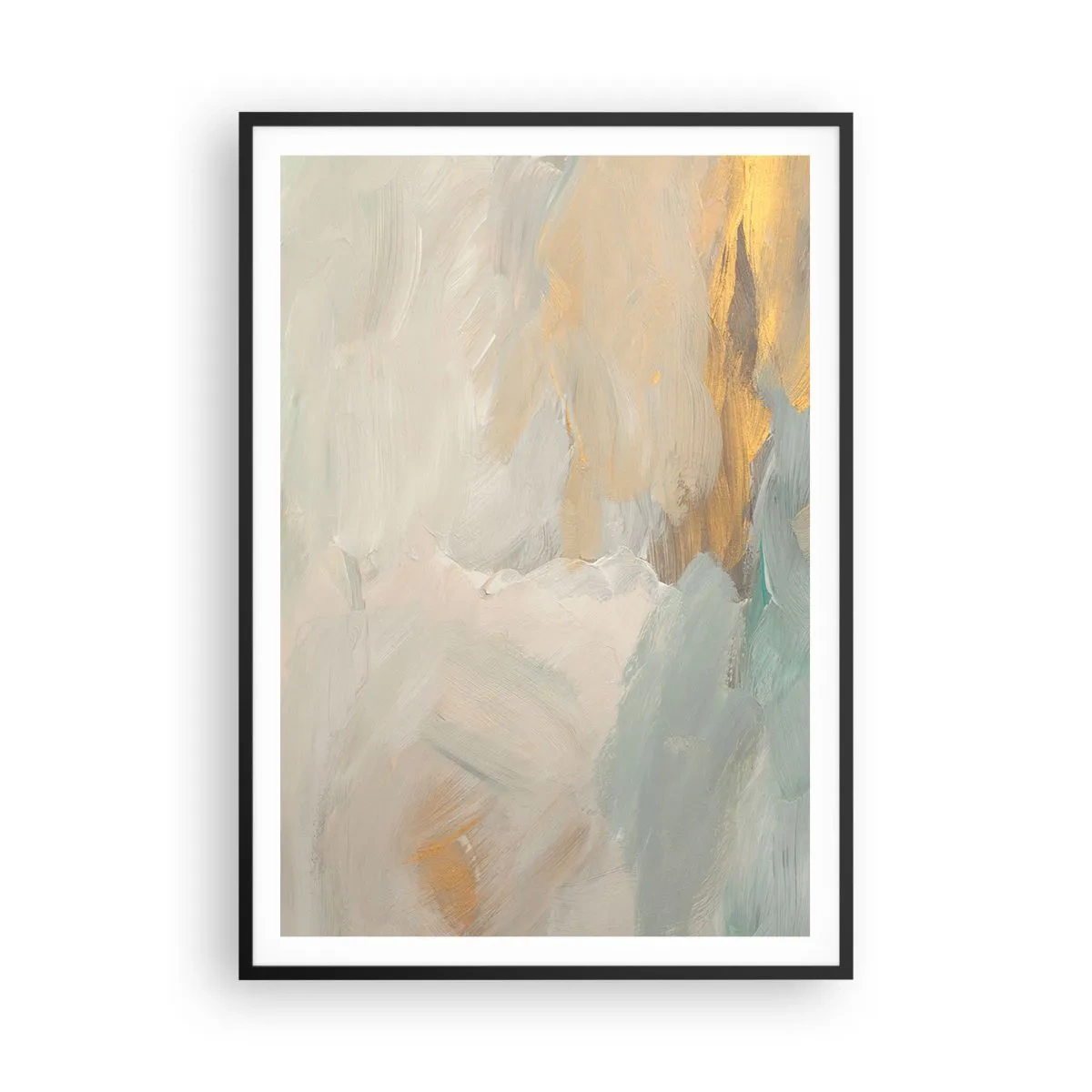 Poszter fehér keretben - Absztrakció - a szelídség földje - 70x100 cm