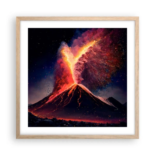 Poszter világos tölgy keretben - Szépség és horror - 50x50 cm