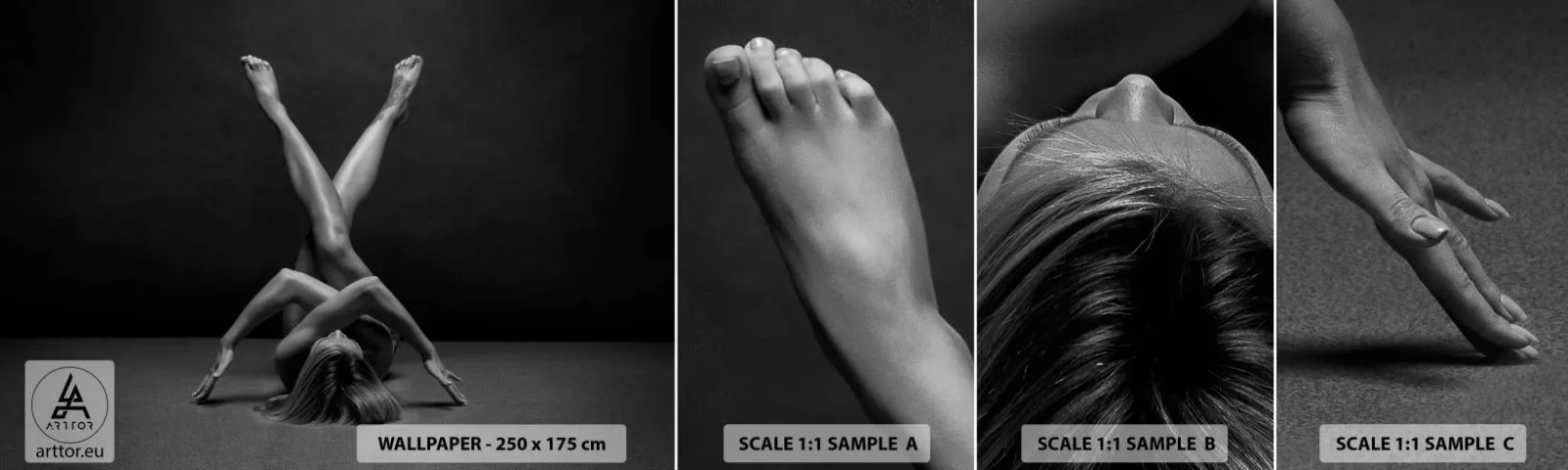Fotótapéta Minta Standard Eco - A meztelenség geometriája - Nő, Darab, Test - 100x30 cm