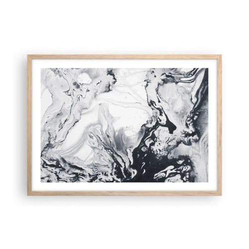 Poszter világos tölgy keretben - A Föld belseje - 70x50 cm