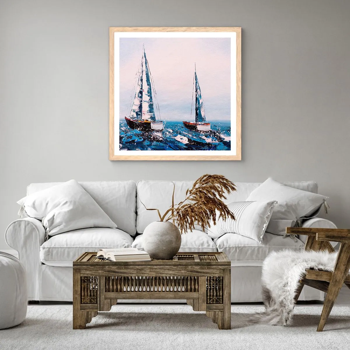 Poszter világos tölgy keretben - A szél testvérisége - 50x50 cm