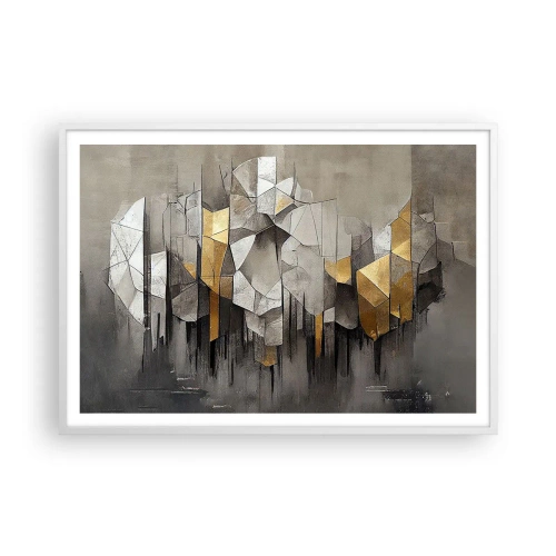 Poszter fekete keretben - Kompozíció jégből és fényből - 100x70 cm