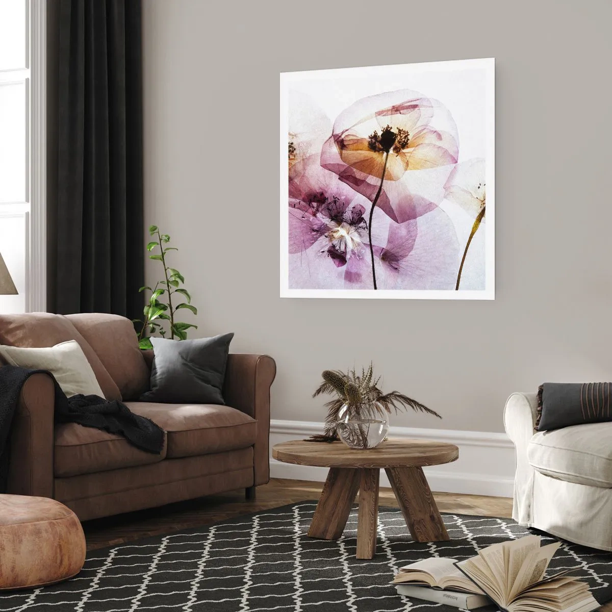 Poszter - Átlátszó virág test - 30x30 cm