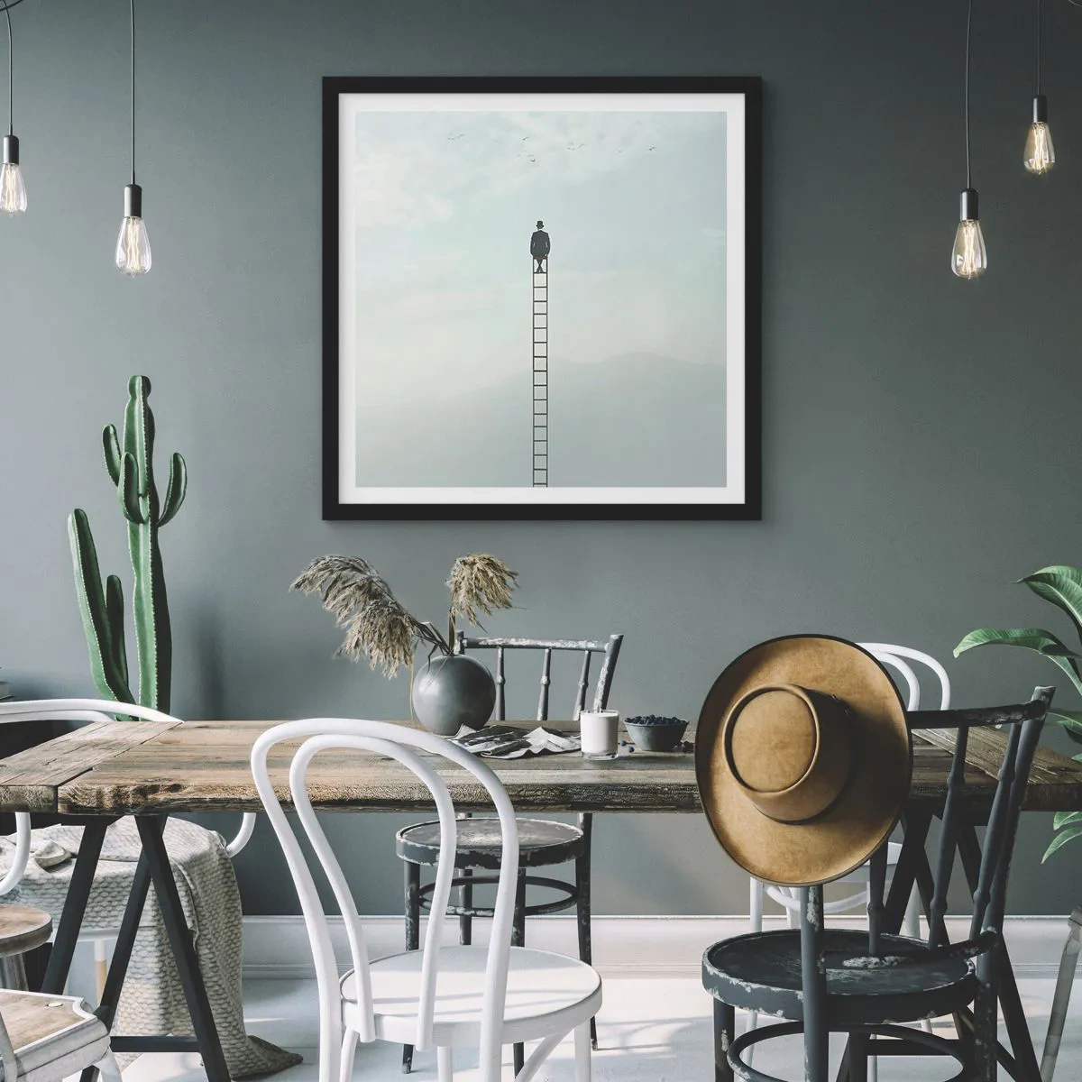 Poszter fehér keretben - Emelkedj feljebb - 40x40 cm