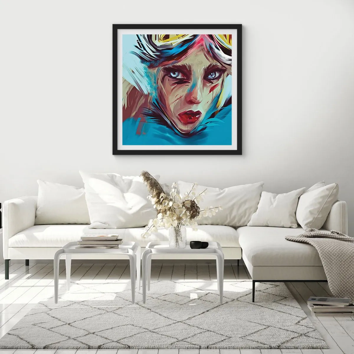 Poszter fehér keretben - Utcai harcos - 60x60 cm