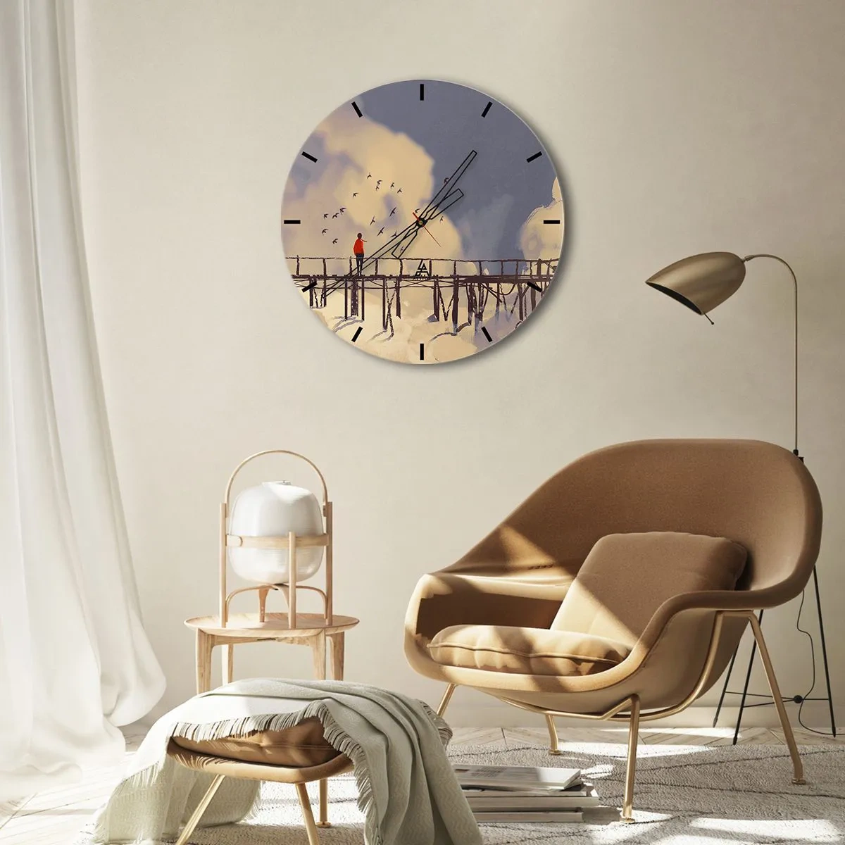 Falióra, Óra - Kék vágy - 40x40 cm