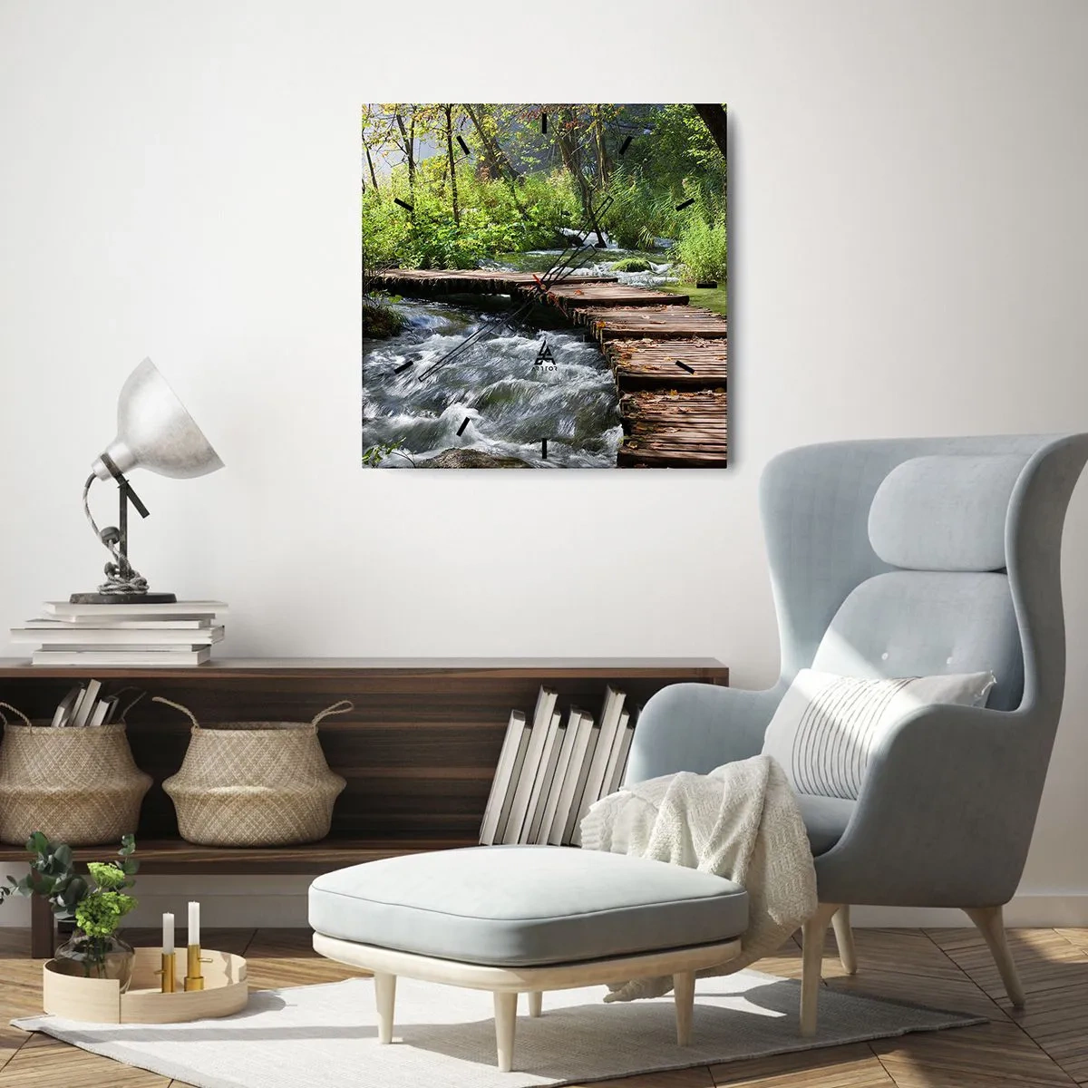 Falióra, Óra - A habzó zuhatag felett - 40x40 cm