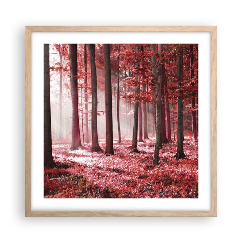 Poszter világos tölgy keretben - A piros különösen szép - 50x50 cm