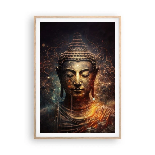 Poszter világos tölgy keretben - Spirituális egyensúly - 70x100 cm