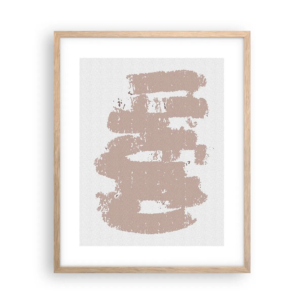 Poszter világos tölgy keretben - Absztrakció lágy rózsaszínben - 40x50 cm