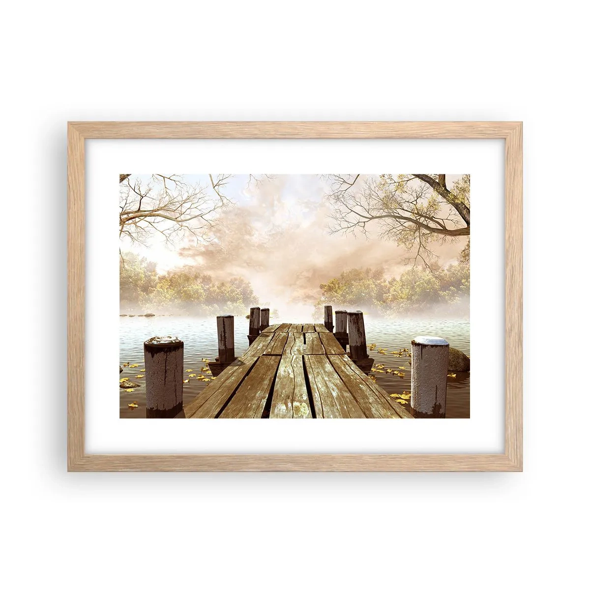 Poszter világos tölgy keretben - Az ősz enyhe szomorúsága - 40x30 cm
