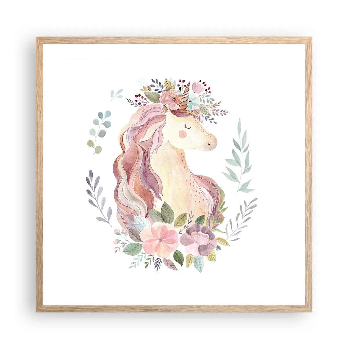 Poszter világos tölgy keretben - Meghívás a tündérmesék világába - 60x60 cm