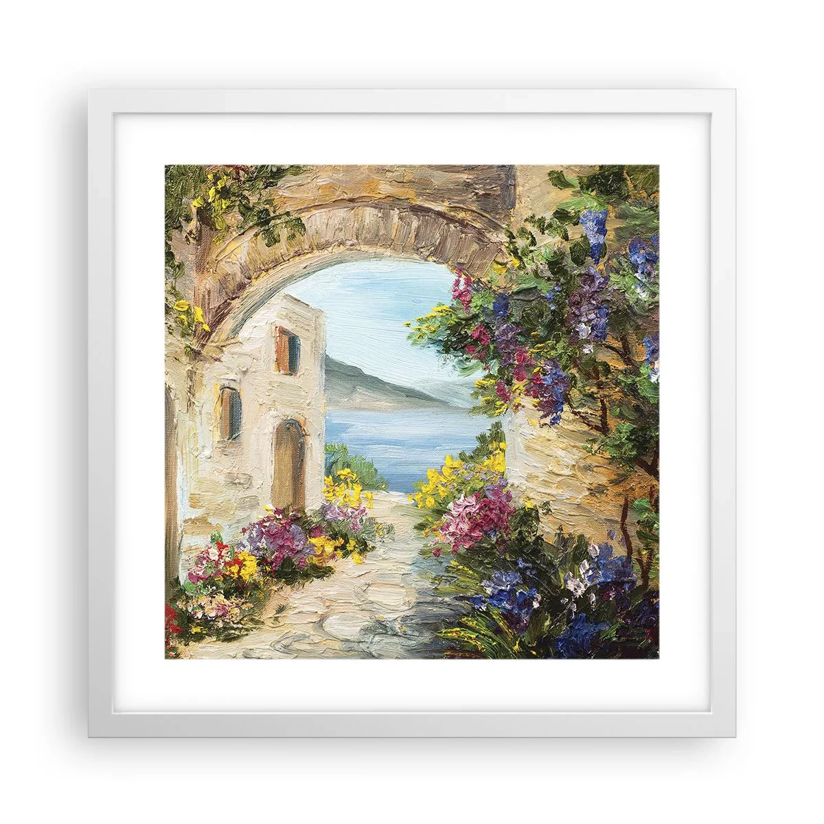 Poszter fekete keretben - Egy tengerparti vidék varázsa - 40x40 cm