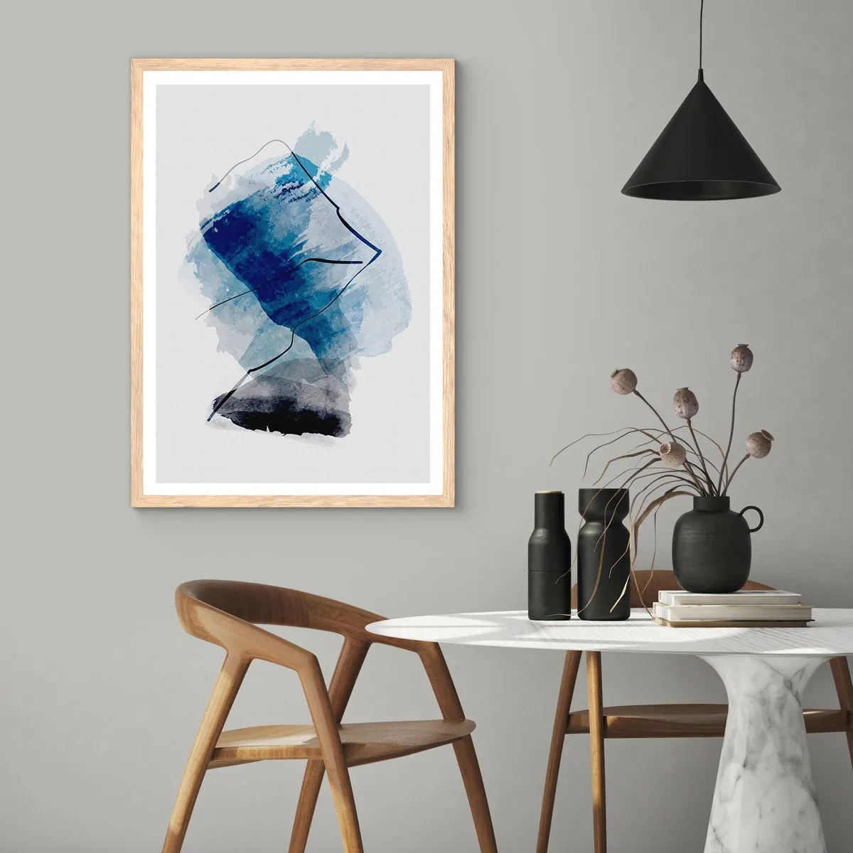 Poszter világos tölgy keretben - Jéghegy - 40x50 cm