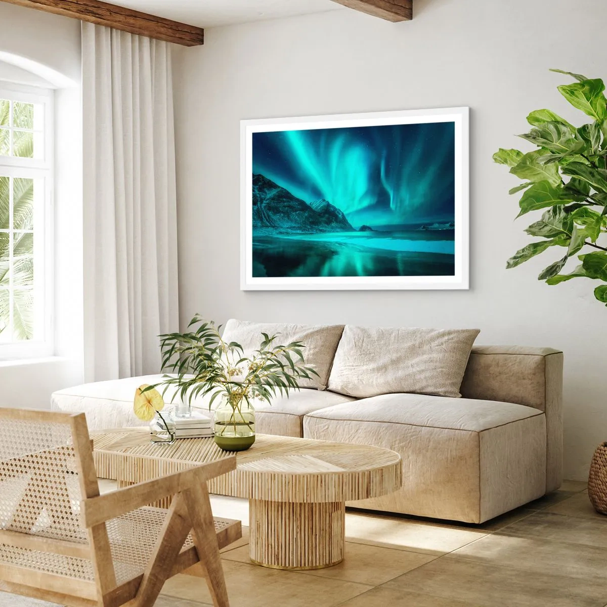 Poszter fekete keretben - Észak csodái - 100x70 cm