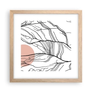 Poszter világos tölgy keretben - Gallyak hálójában - 30x30 cm