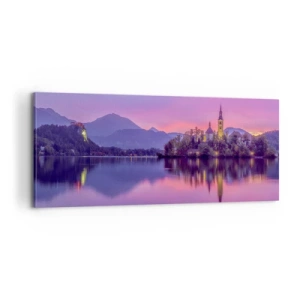 Vászonkép - Mesebeli sziget alkonyatkor  - 100x40 cm