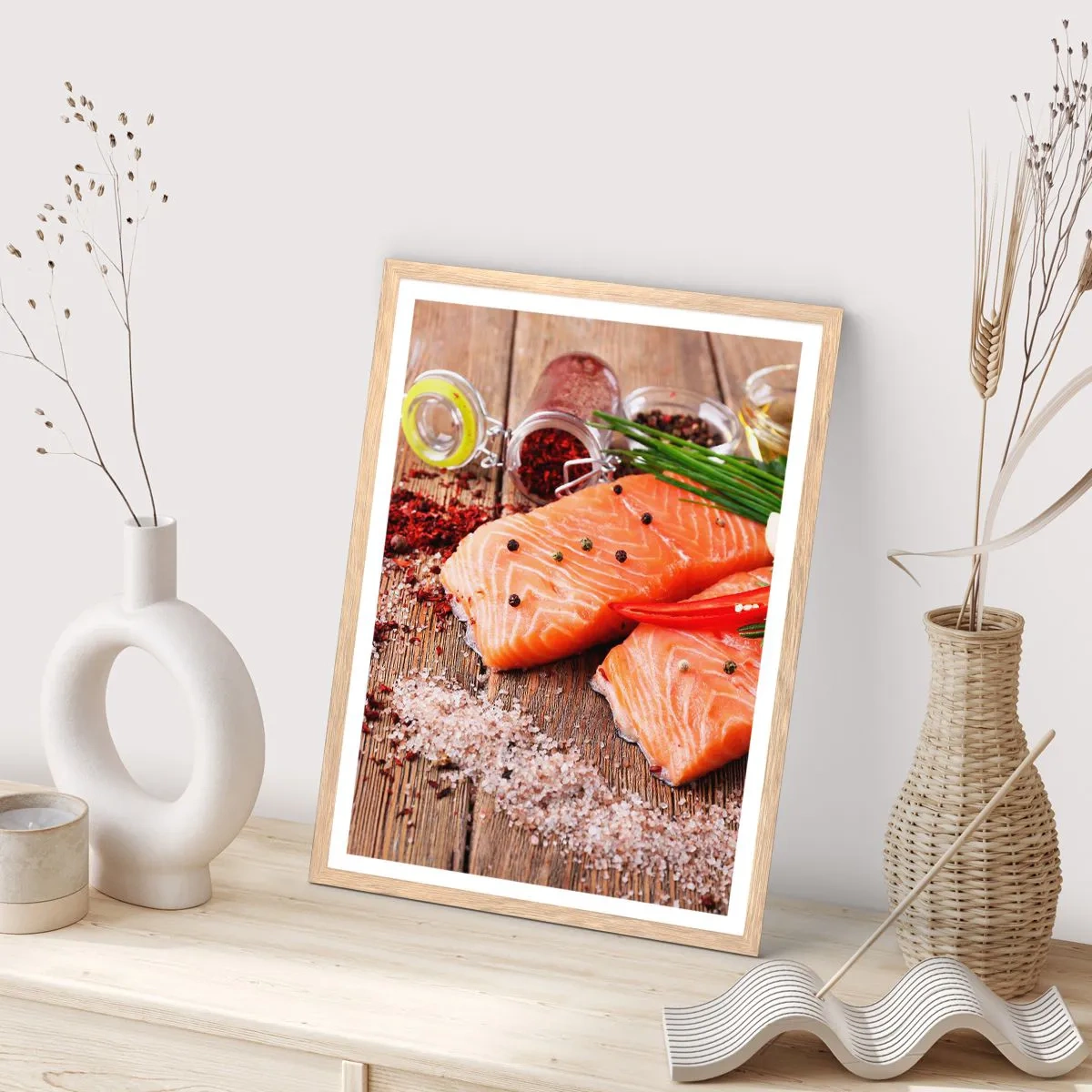 Poszter világos tölgy keretben - Norvég kaland a konyhában - 40x50 cm