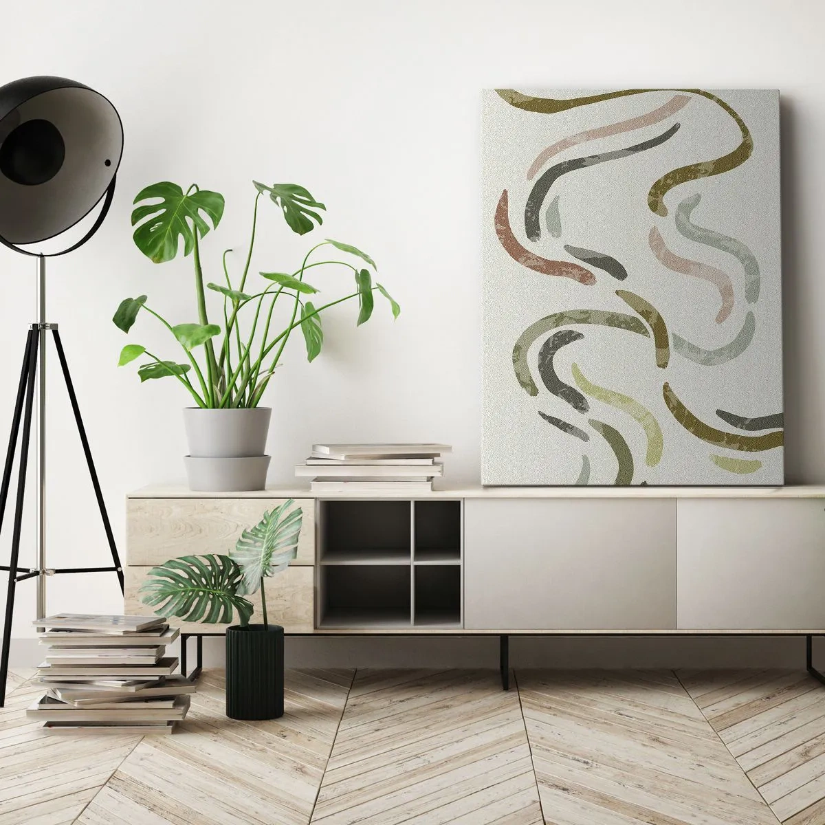 Vászonkép - Az absztrakció vidám tánca - 65x120 cm