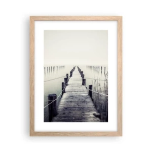 Poszter világos tölgy keretben - Merülj el a békében - 30x40 cm