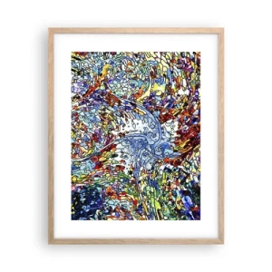 Poszter világos tölgy keretben - Cseppes ólomüveg - 40x50 cm